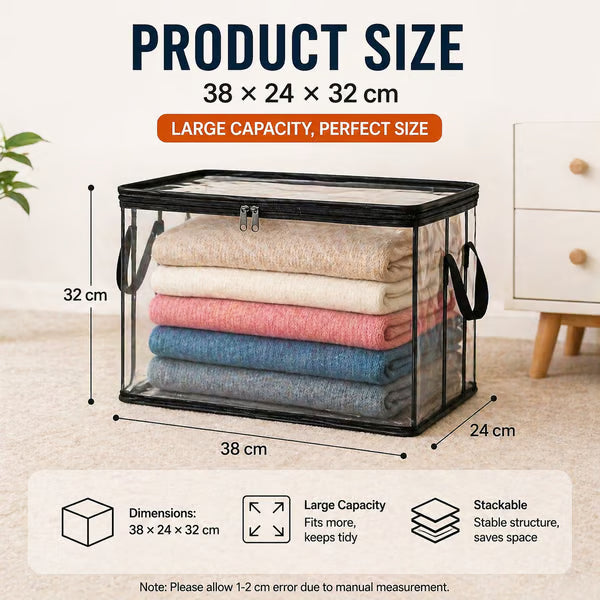⏰🔥LIMITED TIME 40% OFF! 🏠 Transparent Large-Capacity Dustproof & Moisture-Proof Storage Bag – Perfect for Clothes, Toys, Books & More ✨-Navalonixcosh®