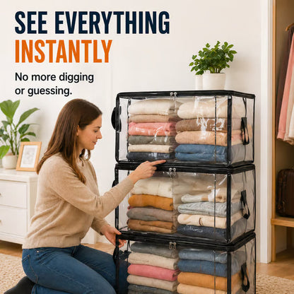 ⏰🔥LIMITED TIME 40% OFF! 🏠 Transparent Large-Capacity Dustproof & Moisture-Proof Storage Bag – Perfect for Clothes, Toys, Books & More ✨-Navalonixcosh®
