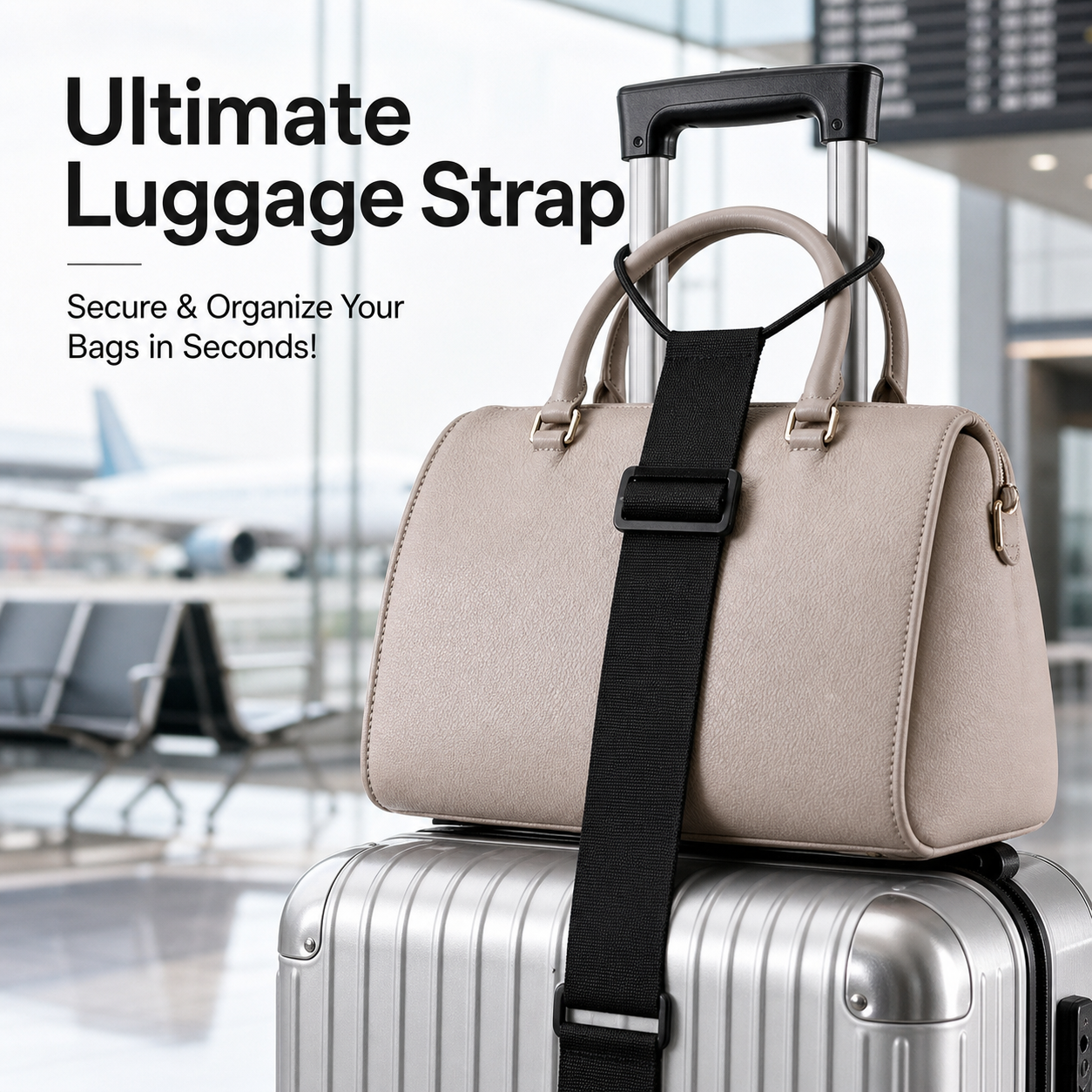 PKNEW® Multi Use Strong Adjustable Luggage Connector Straps For Suitcases  Travel Straps Secure Organize Anti Theft Straps