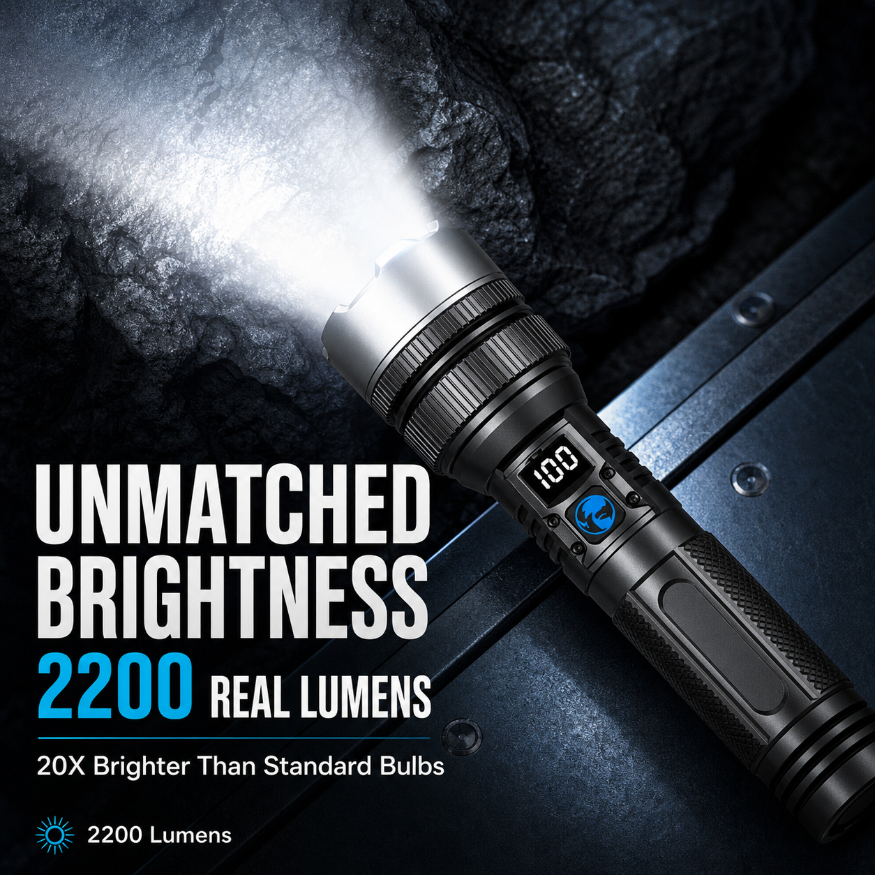 PKNEW® 2-in-1 Strong Flashlight (Power Bank) X4Waterproof,Adjustable Brightness Flash Light for Outdoor, Emergency,Camping Accessories