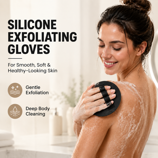 PKNEW® Silicone Exfoliating Shower Gloves – Deep Body Scrubber for Smooth, Soft & Healthy-Looking Skin🛀