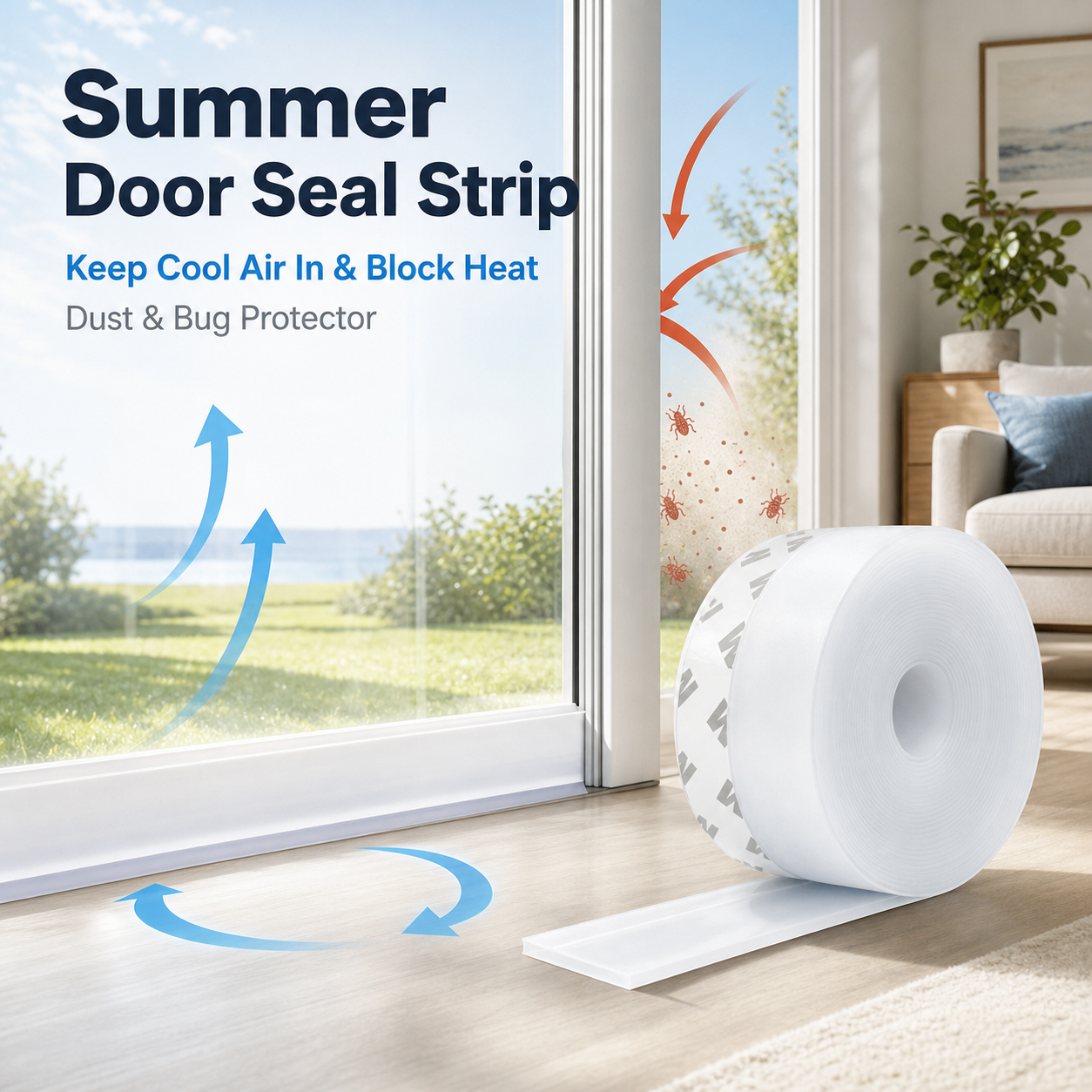 PKNEW® Summer Door Seal Strip – Keep Cool Air In & Block Heat, Dust & Bugs❄️