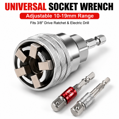 PKNEW®🔩| Multi-Function Universal Socket Wrench Tool - Universal Maintenance Tool, Adjustable Universal Socket Wrench, Universal Socket Tool for 3/8" Drive Ratchet Torque Wrench & Power Drill (Connecting rod random color) Fathers Day Gift