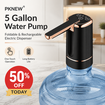 PKNEW® 5 Gallon Water Pump Dispenser – Rechargeable & Foldable Electric Water Jug Pump💎