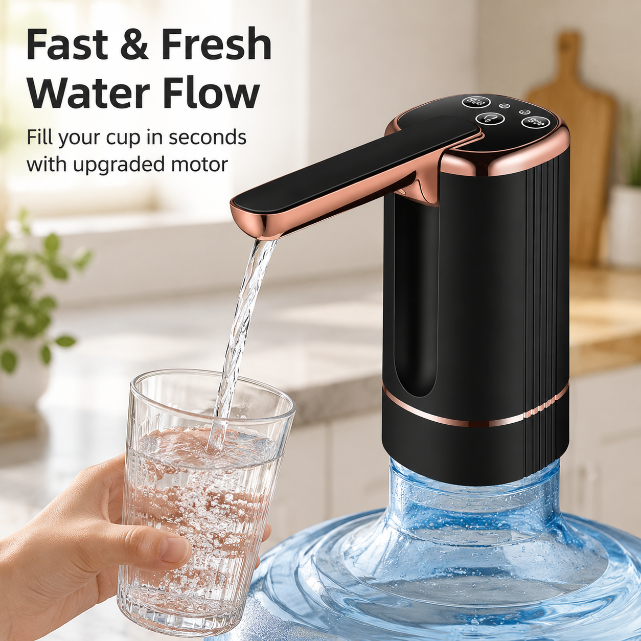 PKNEW® 5 Gallon Water Pump Dispenser – Rechargeable & Foldable Electric Water Jug Pump💎