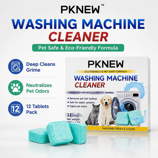 Extra 30% off on sale items | PKNEW® Washing Machine Cleaner Tablets 12 Pack, Pet Safe, Eco-Friendly, Deep Clean & Odor Removal, Keeps Washer Fresh