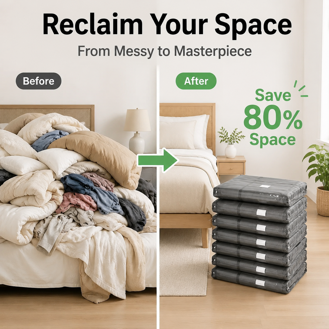 PKNEW® Extra Large Storage Bag – Keep Blankets, Clothes & Bedding Neatly Organized🛍️