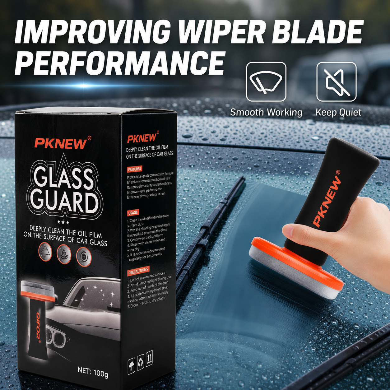 PKNEW® Car Windshield Oil Film Remover – Streak-Free Glass Cleaner for Crystal Clear Visibility🛻