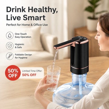 PKNEW® 5 Gallon Water Pump Dispenser – Rechargeable & Foldable Electric Water Jug Pump💎