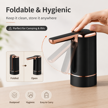 PKNEW® 5 Gallon Water Pump Dispenser – Rechargeable & Foldable Electric Water Jug Pump💎
