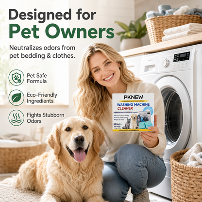 Extra 30% off on sale items | PKNEW® Washing Machine Cleaner Tablets 12 Pack, Pet Safe, Eco-Friendly, Deep Clean & Odor Removal, Keeps Washer Fresh