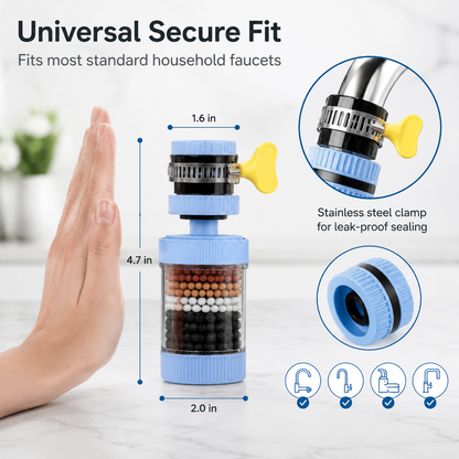 PKNEW® 6 Layer Filtration Faucet Water Filter 360 Degrees Rotatable Splash Free, for Kitchen Sink Washing Fruits Vegetables and Dishes🚿