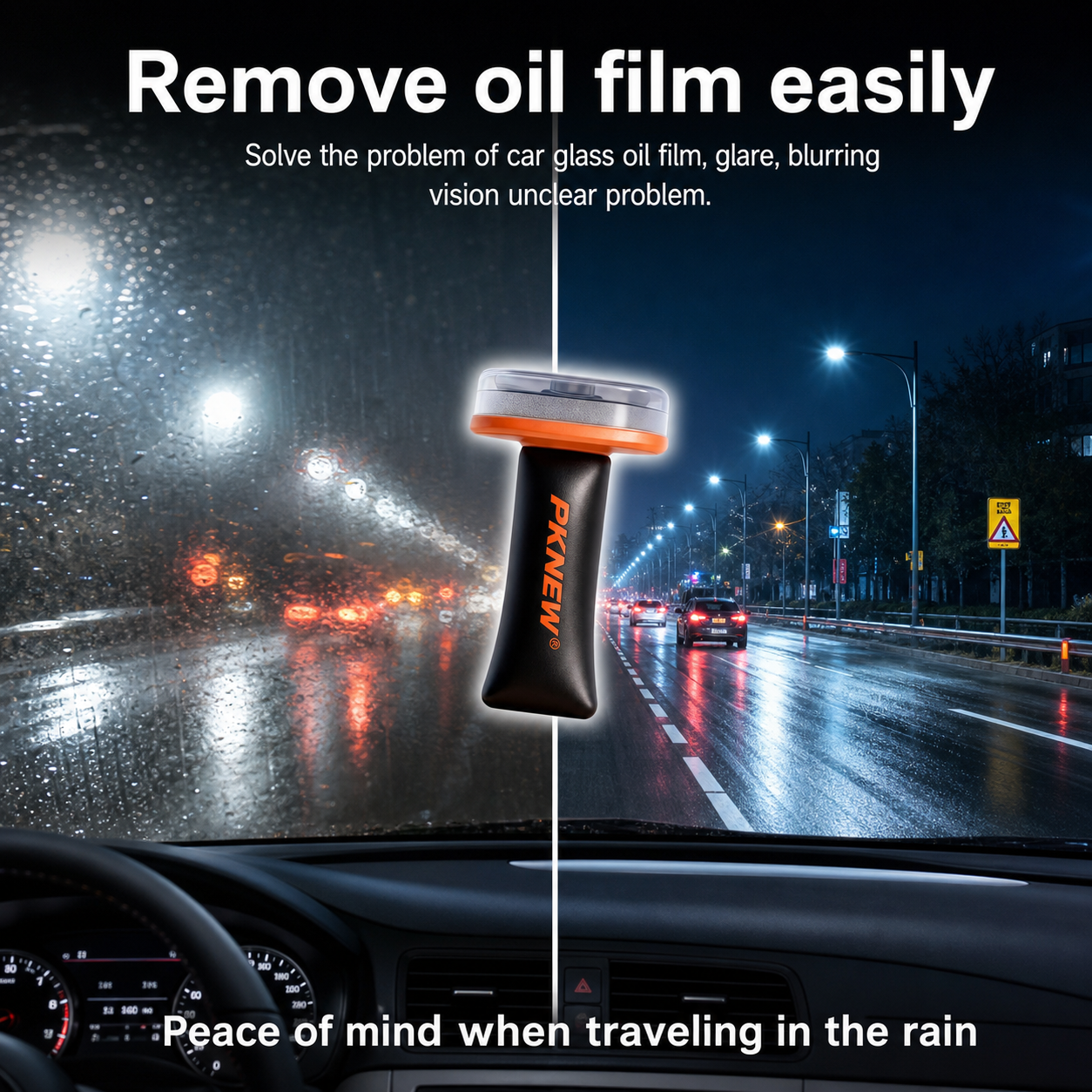 PKNEW® Car Windshield Oil Film Remover – Streak-Free Glass Cleaner for Crystal Clear Visibility🛻