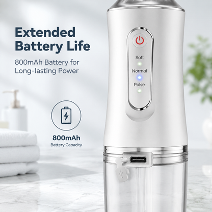 PKNEW® Electric Water Flosser, Portable RechargeableOral Irrigator with 4pcs Multifunctional Nozzlefor Home & Travel, Personal Oral CareAppliance, Oral Hygiene Kit, Dental WaterFlosser🦷