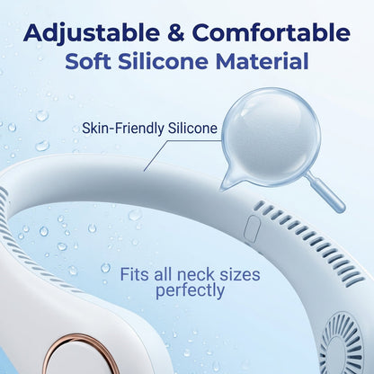 Extra 30% off on sale items | PKNEW® Portable Neck Fan, Bladeless Wearable Personal Fan, Hands-Free Cooling for Outdoor & Office