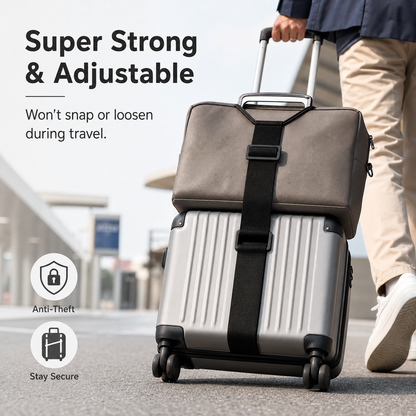 PKNEW® Multi Use Strong Adjustable Luggage Connector Straps For Suitcases  Travel Straps Secure Organize Anti Theft Straps