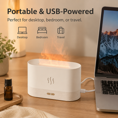 PKNEW® Flame-Effect Air Aroma Diffuser with 7-Color LED&Auto-Off Protection for Home & Office🔥