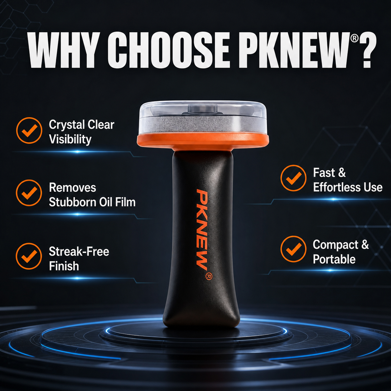 PKNEW® Car Windshield Oil Film Remover – Streak-Free Glass Cleaner for Crystal Clear Visibility🛻