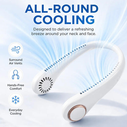 Extra 30% off on sale items | PKNEW® Portable Neck Fan, Bladeless Wearable Personal Fan, Hands-Free Cooling for Outdoor & Office