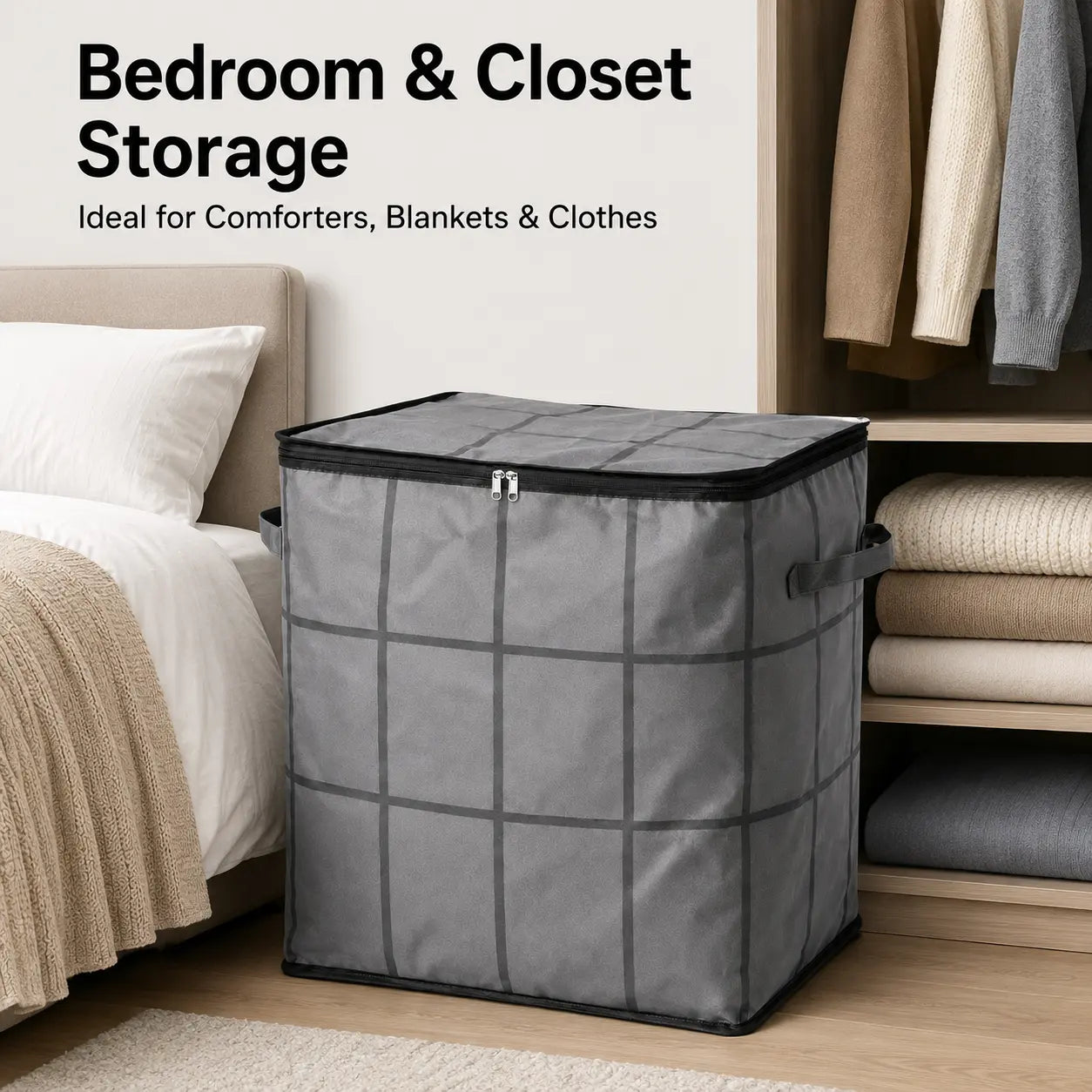 PKNEW® Extra Large Storage Bag – Keep Blankets, Clothes & Bedding Neatly Organized🛍️