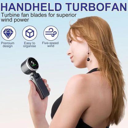 PKNEW® Portable Handheld Turbo Fan, 5 Gear Wind,4000mAh Battery Operated, Up to 10 Working Hours🌪️