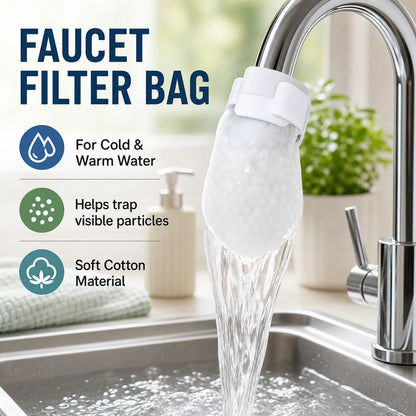 Extra 30% off on sale items | PKNEW® Faucet Filter Bags – 50 Pack Disposable Cotton Tap Water Filters for Cleaner Water, Reduced Splash & Sediment Protection🚰