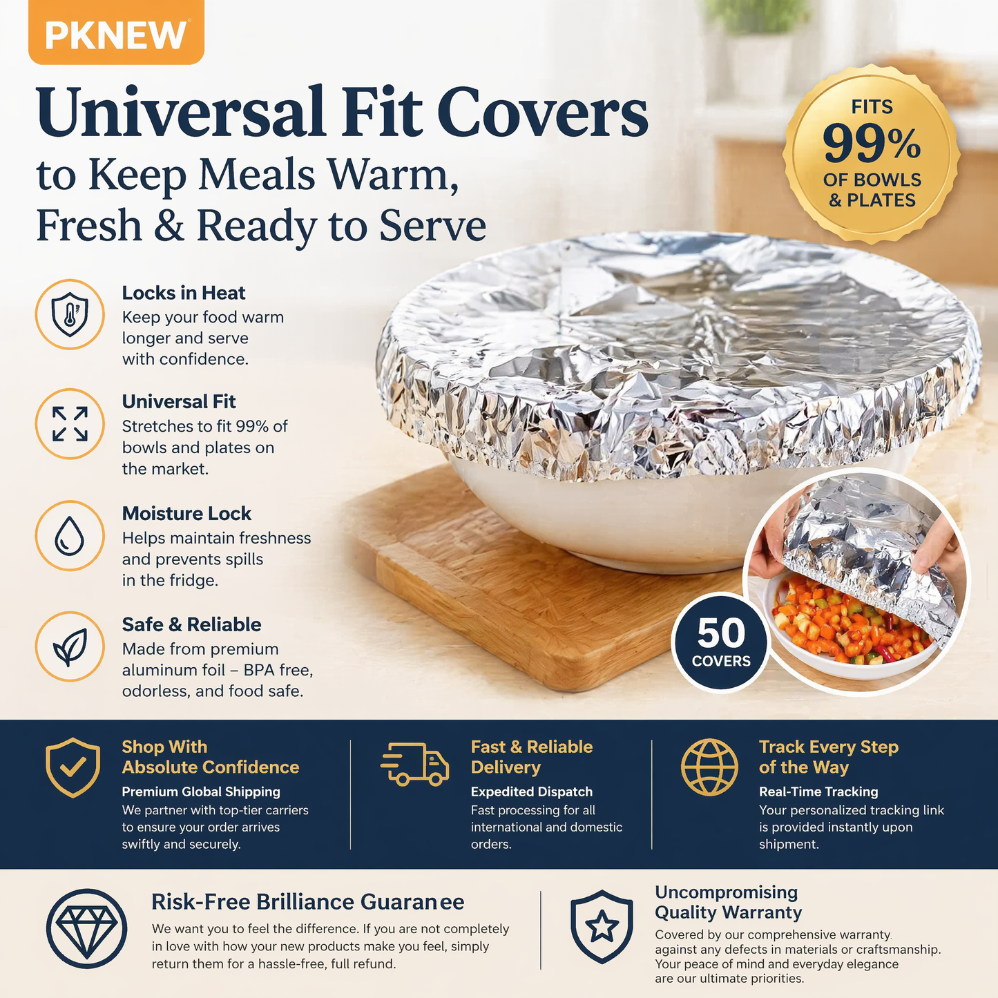 Extra 30% off on sale items🔥 80% OFF Insulated Food Covers | PKNEW® Universal Fit Covers to Keep Meals Warm, Fresh & Ready to Serve