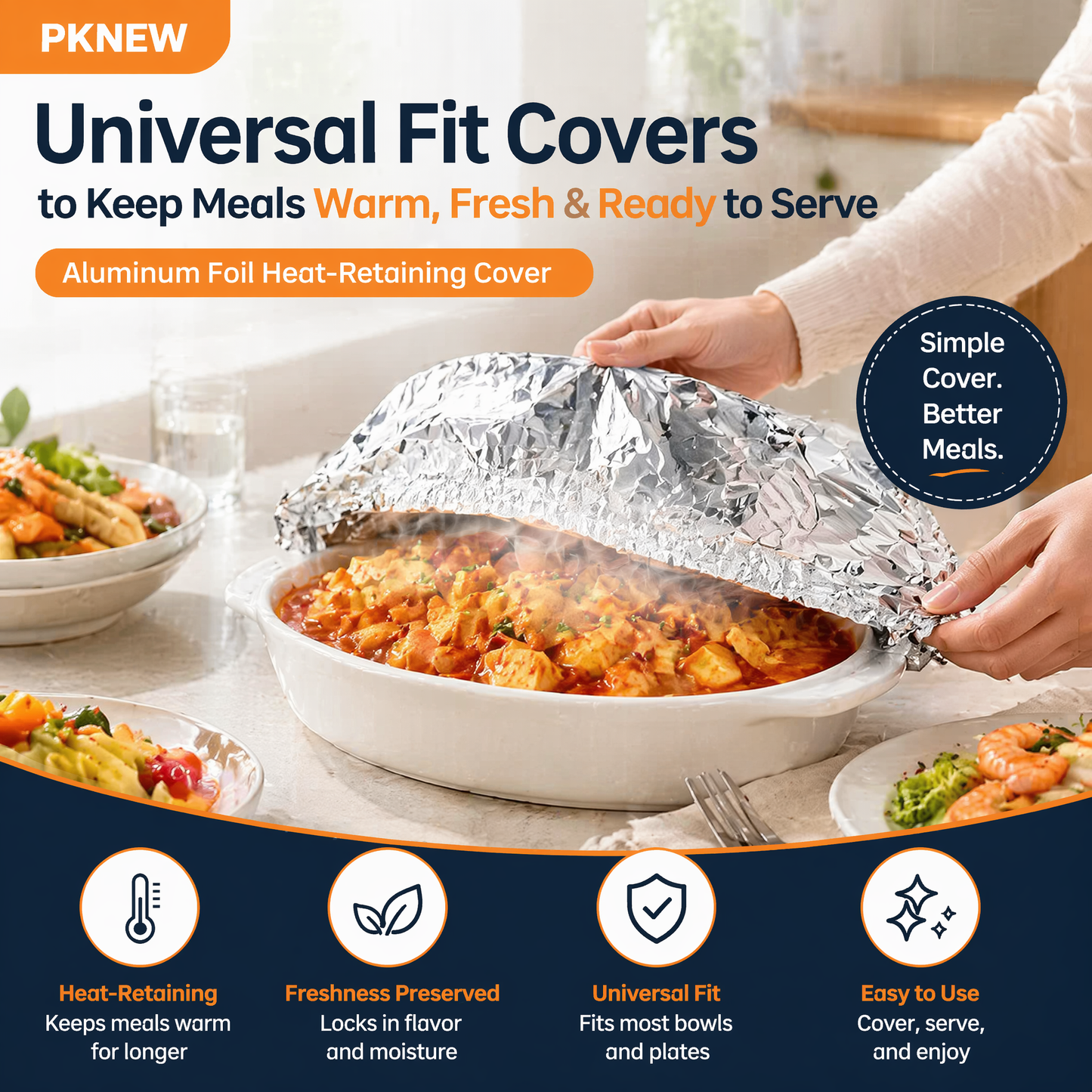 Extra 30% off on sale items🔥 80% OFF Insulated Food Covers | PKNEW® Universal Fit Covers to Keep Meals Warm, Fresh & Ready to Serve