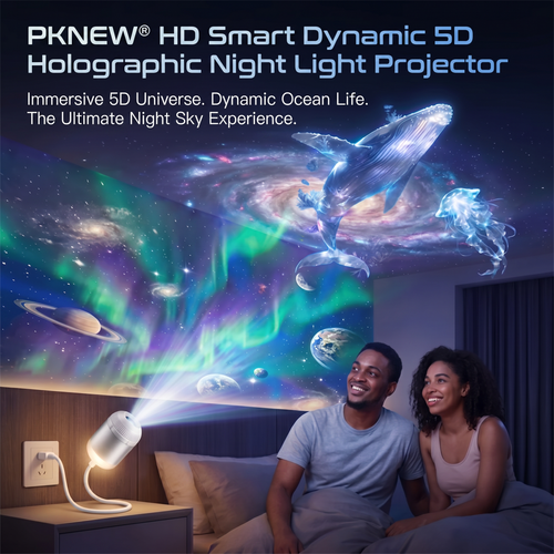PKNEW® NEXT-GEN SMART PROJECTION HD Smart Dynamic 5D Holographic Night Light Projector💡