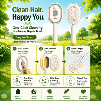 Devareon® 3-in-1 Electric Air Cushion Massage Comb with Mist Spray, Self-Cleaning Steam and Essential Oil Function, Rechargeable Scalp Massage Brush✨