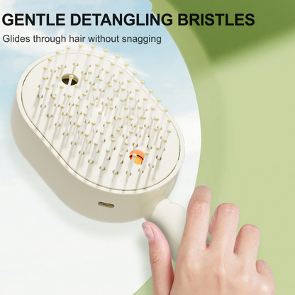 Devareon® 🥳 3-in-1 Electric Air Cushion Massage Comb with Mist Spray, Self-Cleaning Steam and Essential Oil Function, Rechargeable Scalp Massage Brush
