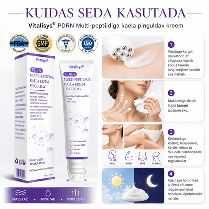 Vitalisys®🔥 PDRN-i ja mitme peptiidiga massaaži-kehakreem aplikaatorrullikuga – vananemisvastane toime; niisutab, pinguldab ja tõstab nahka; soodustab taastumist; ühtlustab nahatooni ning vähendab ebatäiusi ja tumedaid laike.