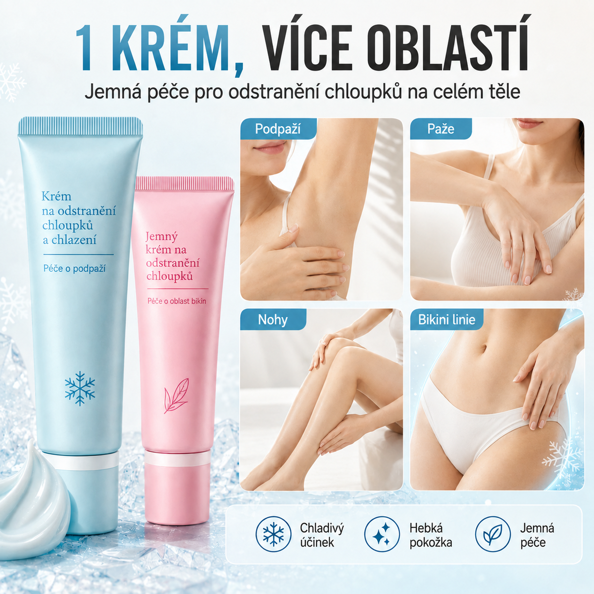 🌱Šetrný krém na bezbolestné odstranění chloupků 💧vhodný pro muže i ženy